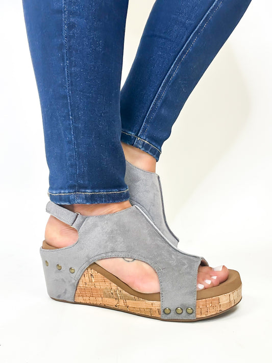 Corky's Light Grey Faux Suede Carley Sandals