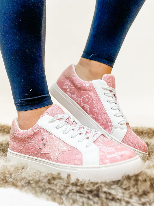 Corky's Pink Lace Supernova Sneakers