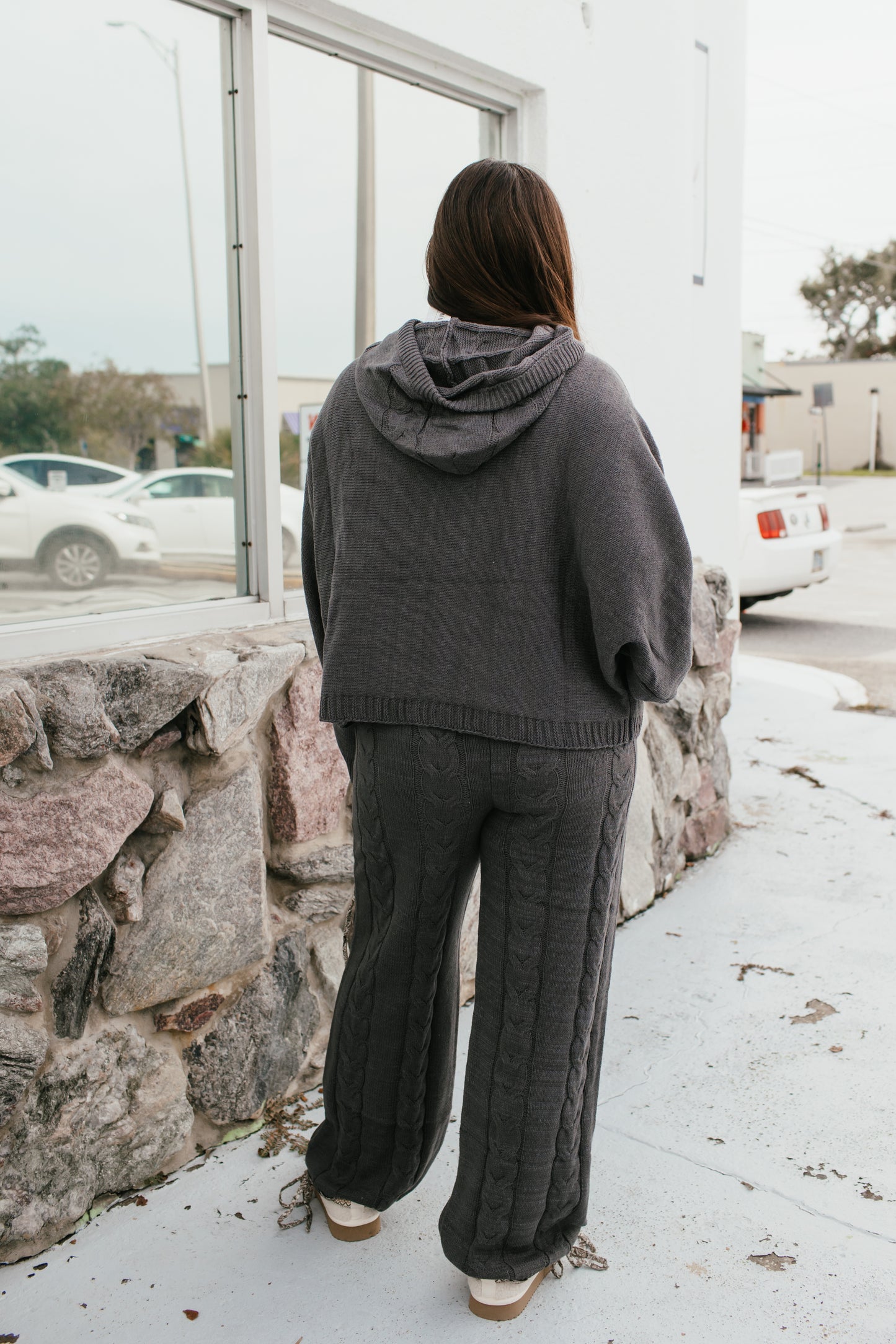 Cable Crush Knit Hoodie