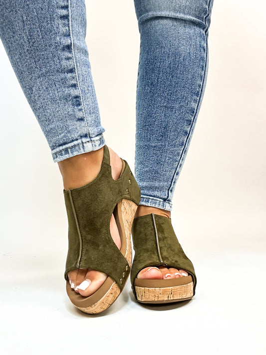 Corky's Olive Suede Carley Sandals