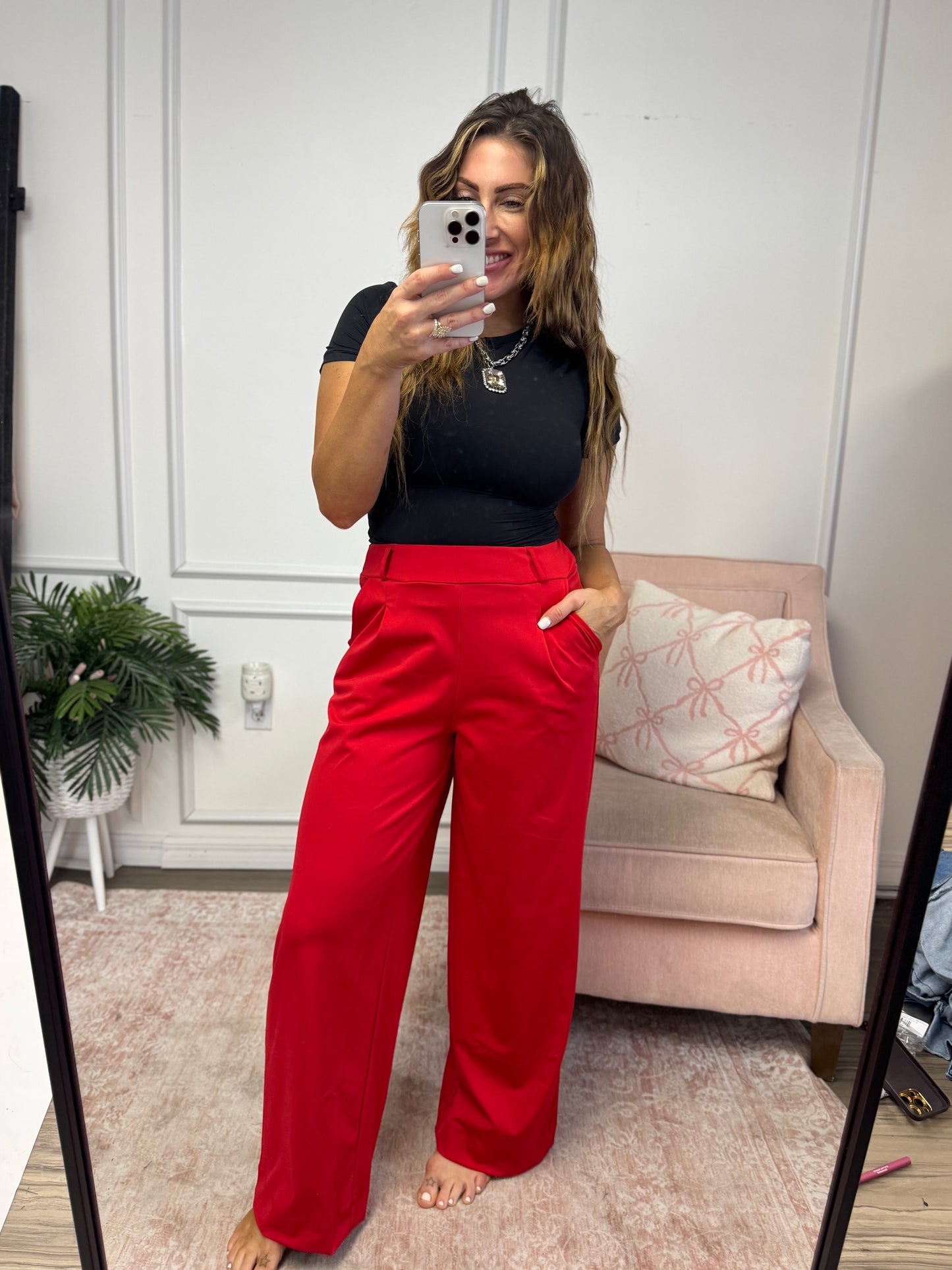 Elevate Everyday Pants In Red - Reg & Curvy