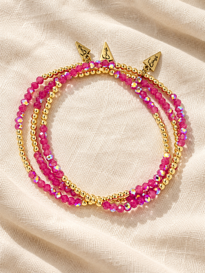 Twinkle Twinkle Anklet In Hot Pink Gold