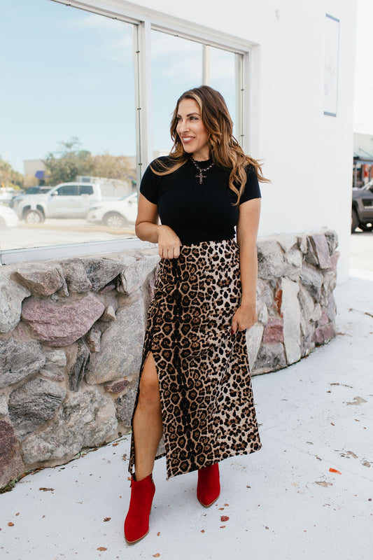 Power Play Skirt In Cheetah - Reg & Curvy