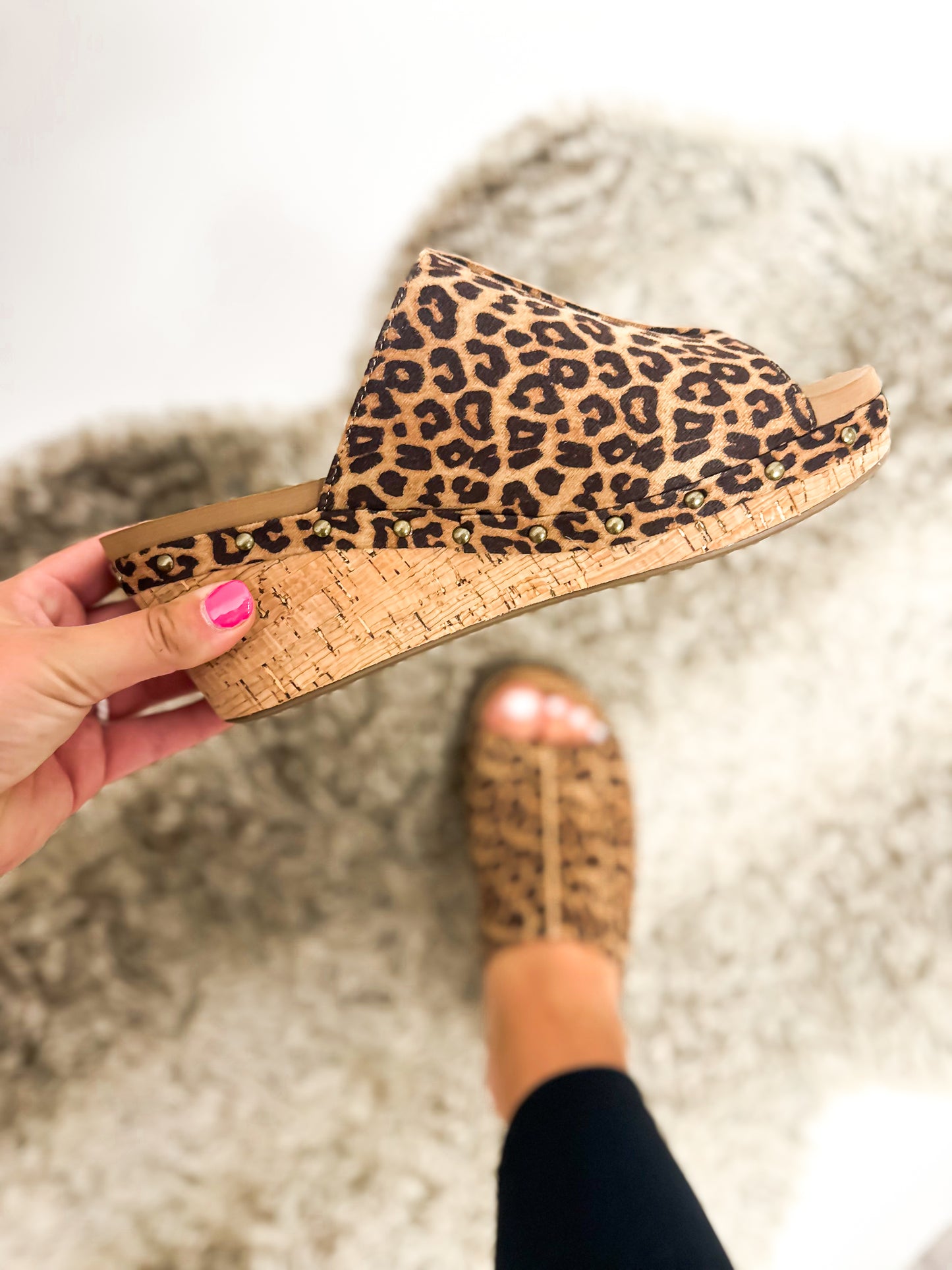 Corky's Tan Leopard Hissy Fit Wedges