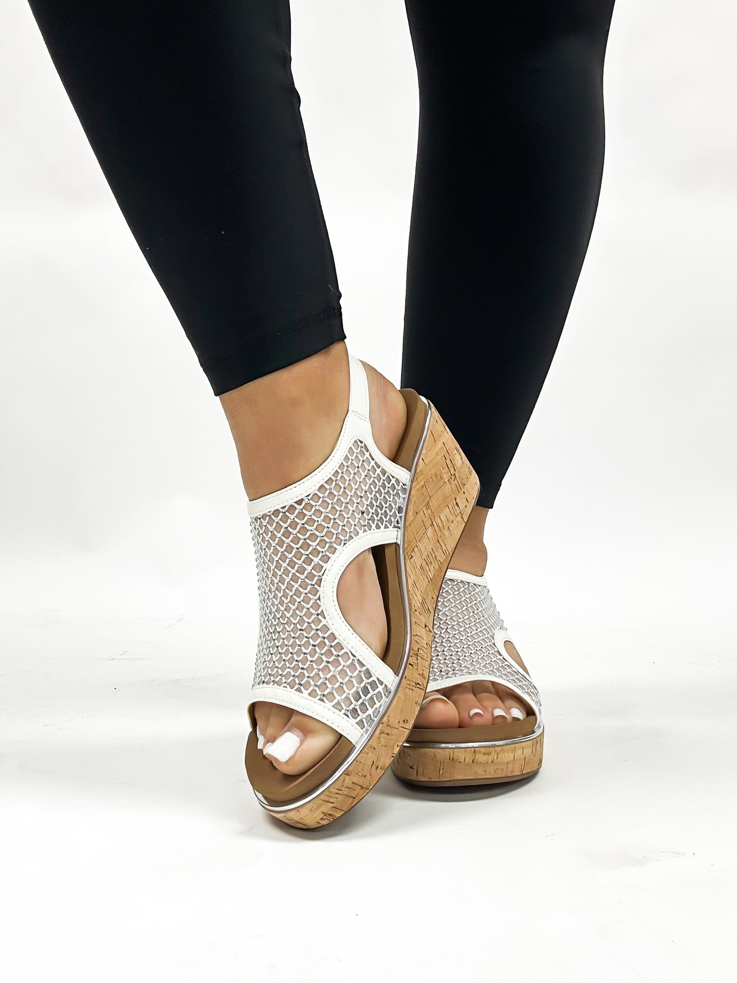 Corky's White Mesh Carley Sandals