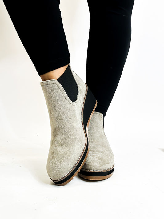 Corky's Grey Suede Love You a Latte Boots