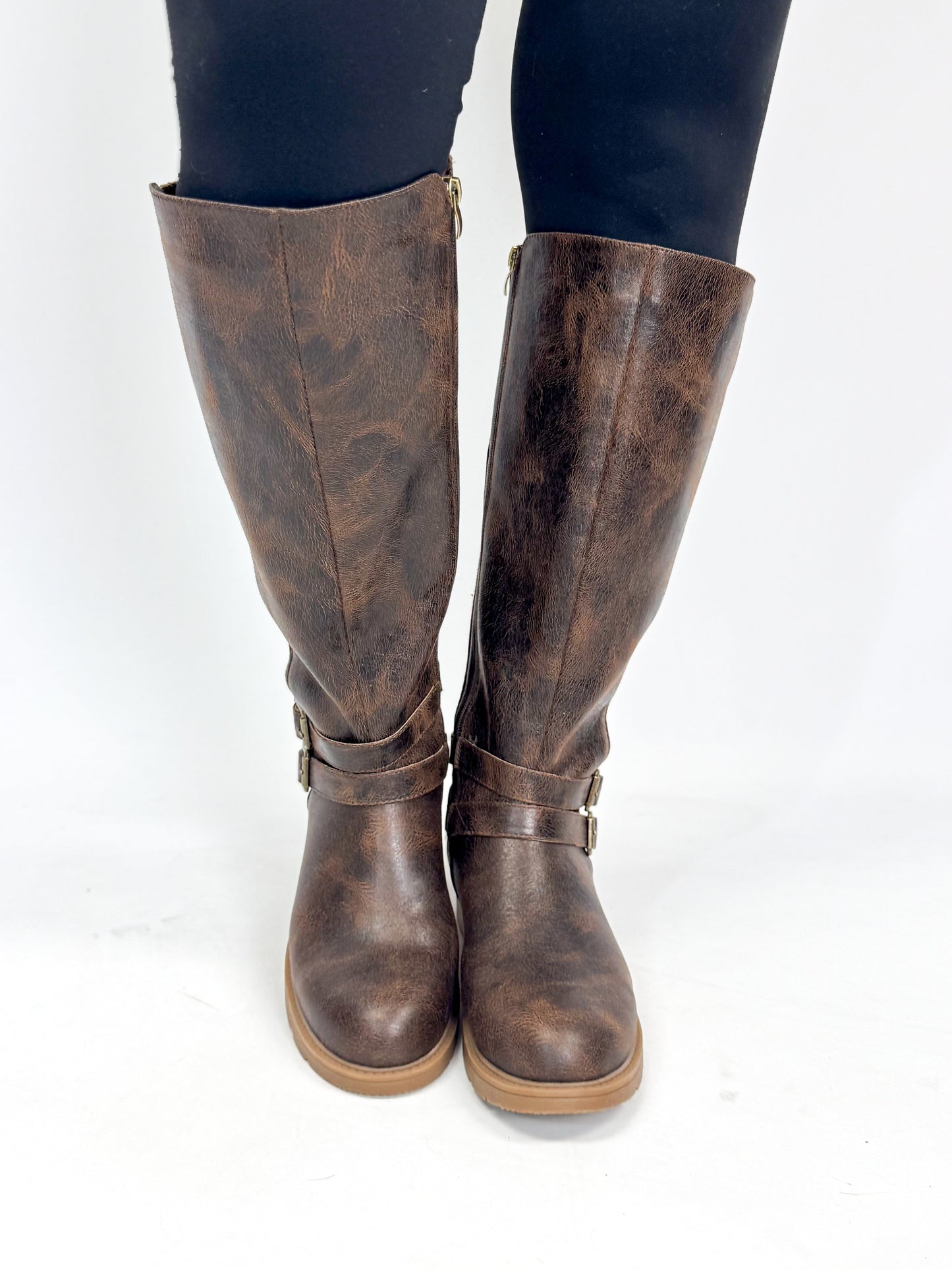 Corky's Espresso Crinkle Hay Bale Wide Calf Friendly Boots