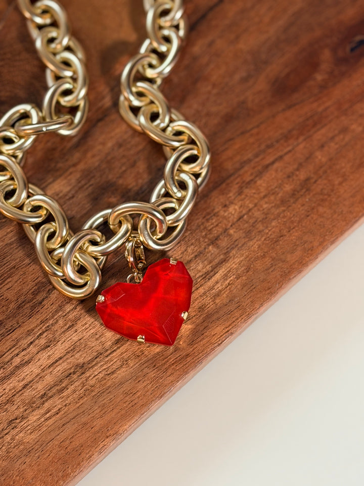 Love Struck Heart Charm In Cherry