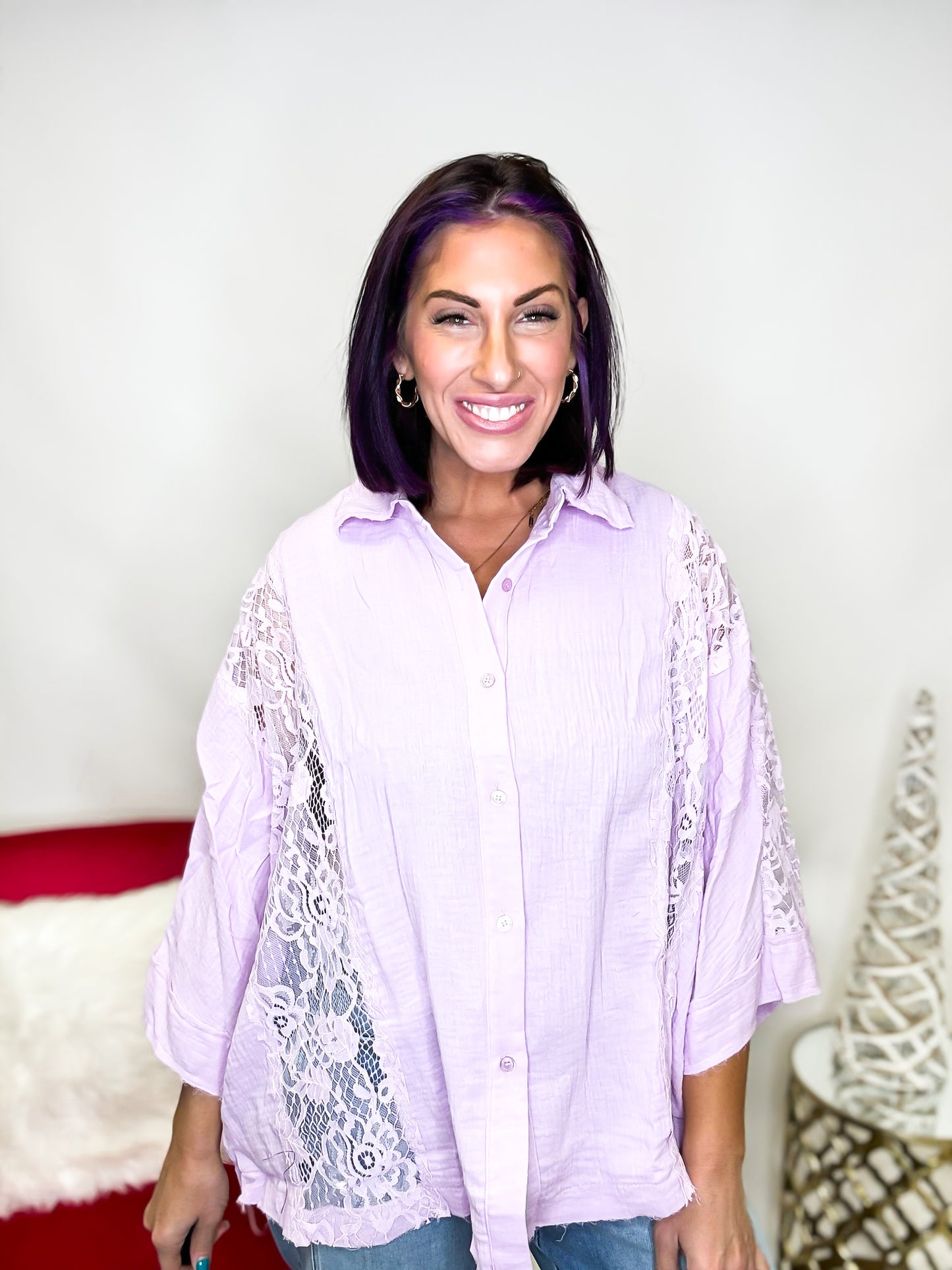 Black Friday Deal: Chic Cotton Top in Lilac - Reg/Curvy