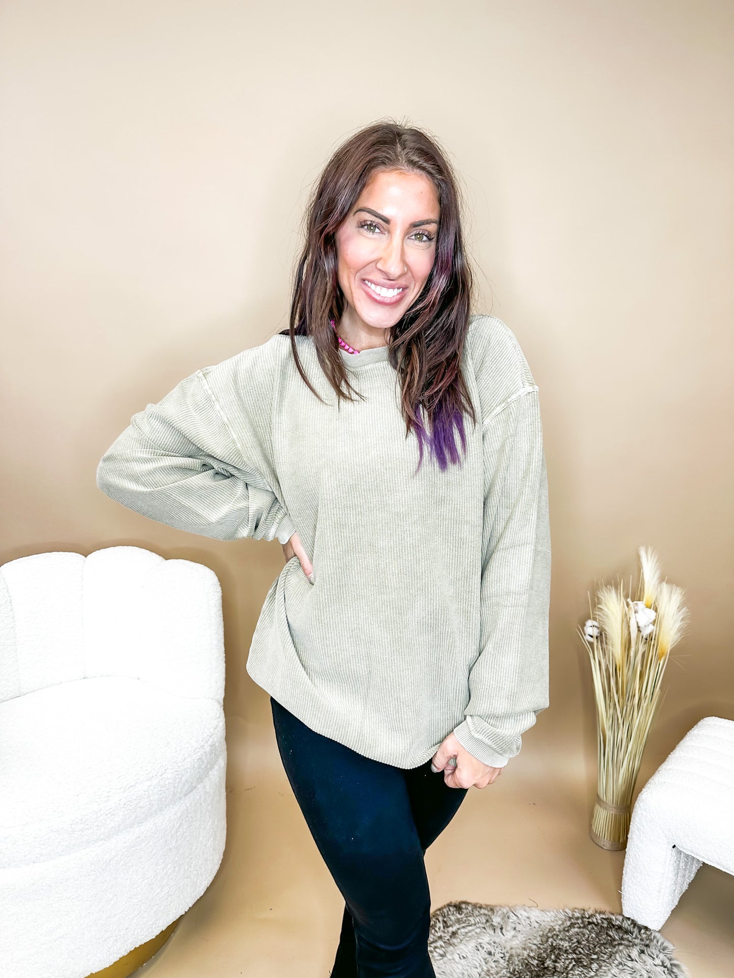 What's Your Point Corded Sweatshirt - Reg/Curvy
