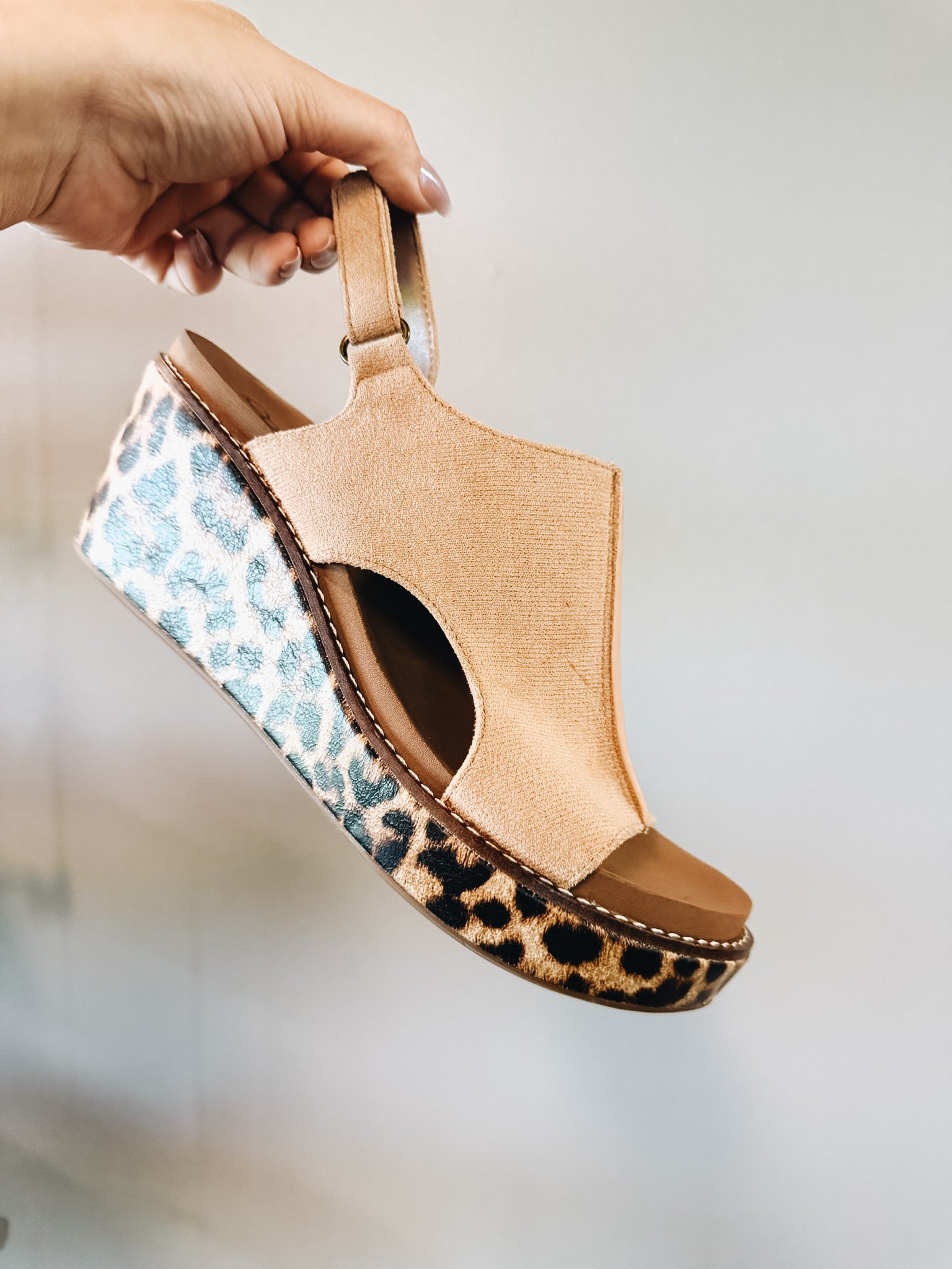 Corky's Camel Leopard Combo Carley Sandals