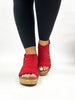 Corky's Dark Red Faux Suede Oopsie Daisey Sandals