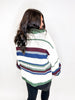 Zip Line Color Block Sweater in Cream