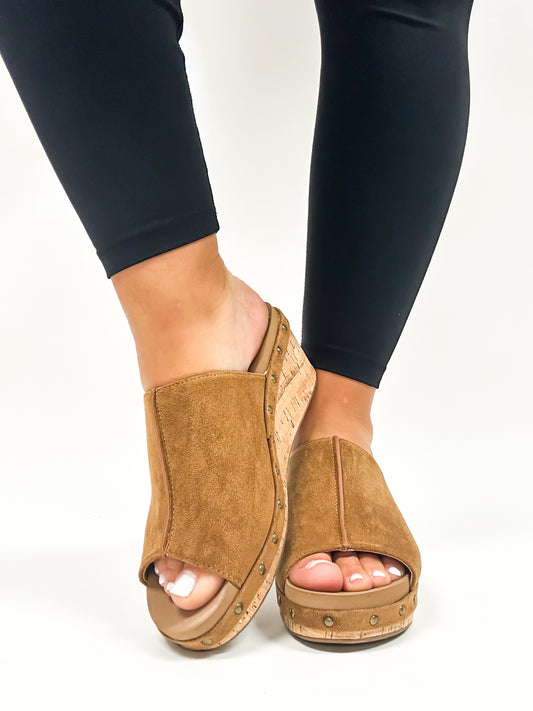 Corky's Tobacco Faux Suede Hissy Fit Wedges