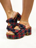 Corky's Navy Plaid Put A Bow On It Heels