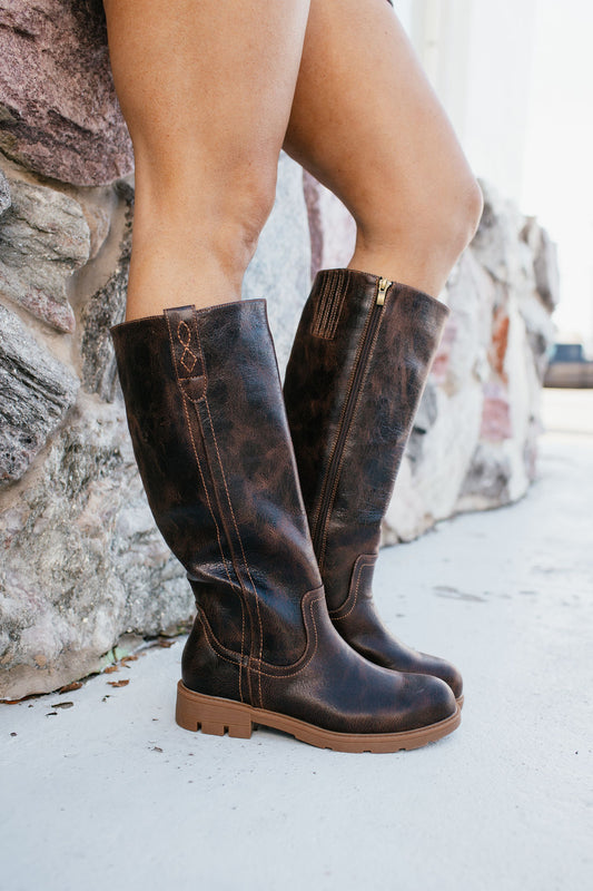 Corky's Espresso Crinkle Gallop Boots