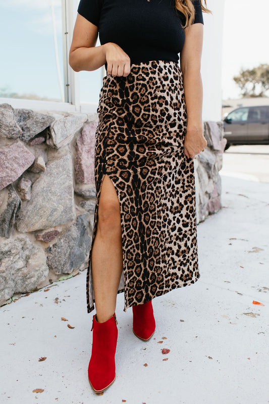 Power Play Skirt In Cheetah - Reg & Curvy