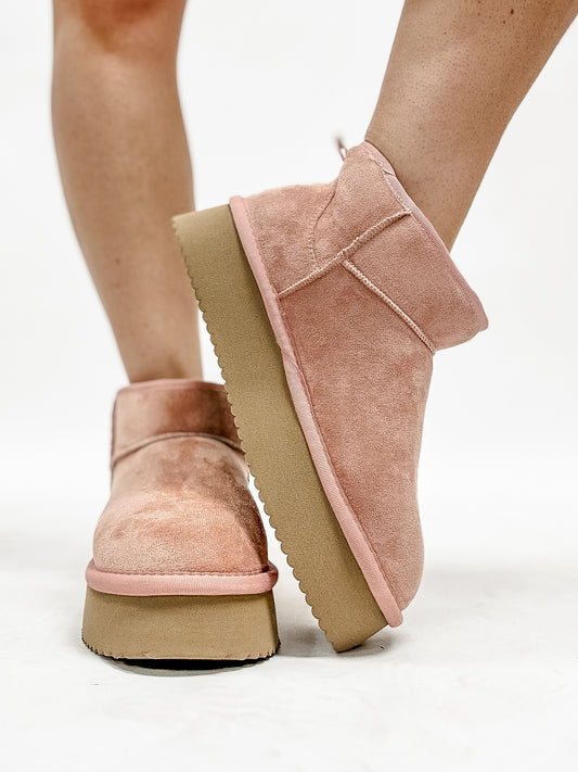 Presale:  Corky's Blush Faux Suede Room Service Boots