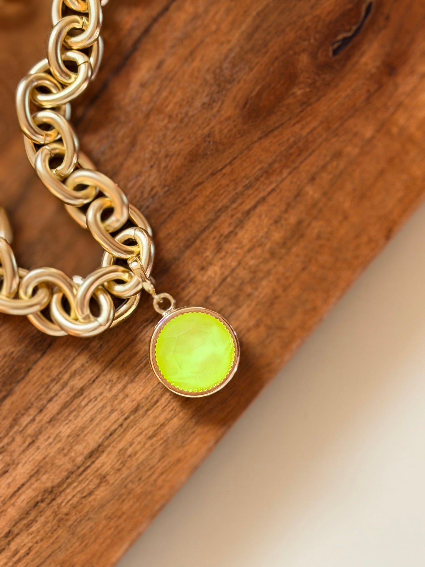 Round About Charm In Neon Yellow
