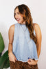 Cloud Wash Denim Top
