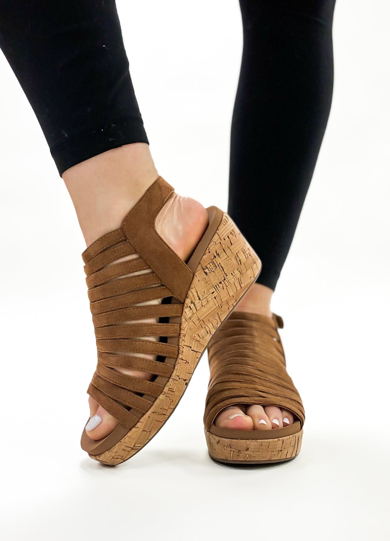 Corky's Tobacco Faux Suede Oopsie Daisey Sandals