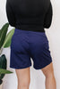 Chic & Comfy Belt Loop Shorts in Navy - Reg & Curvy