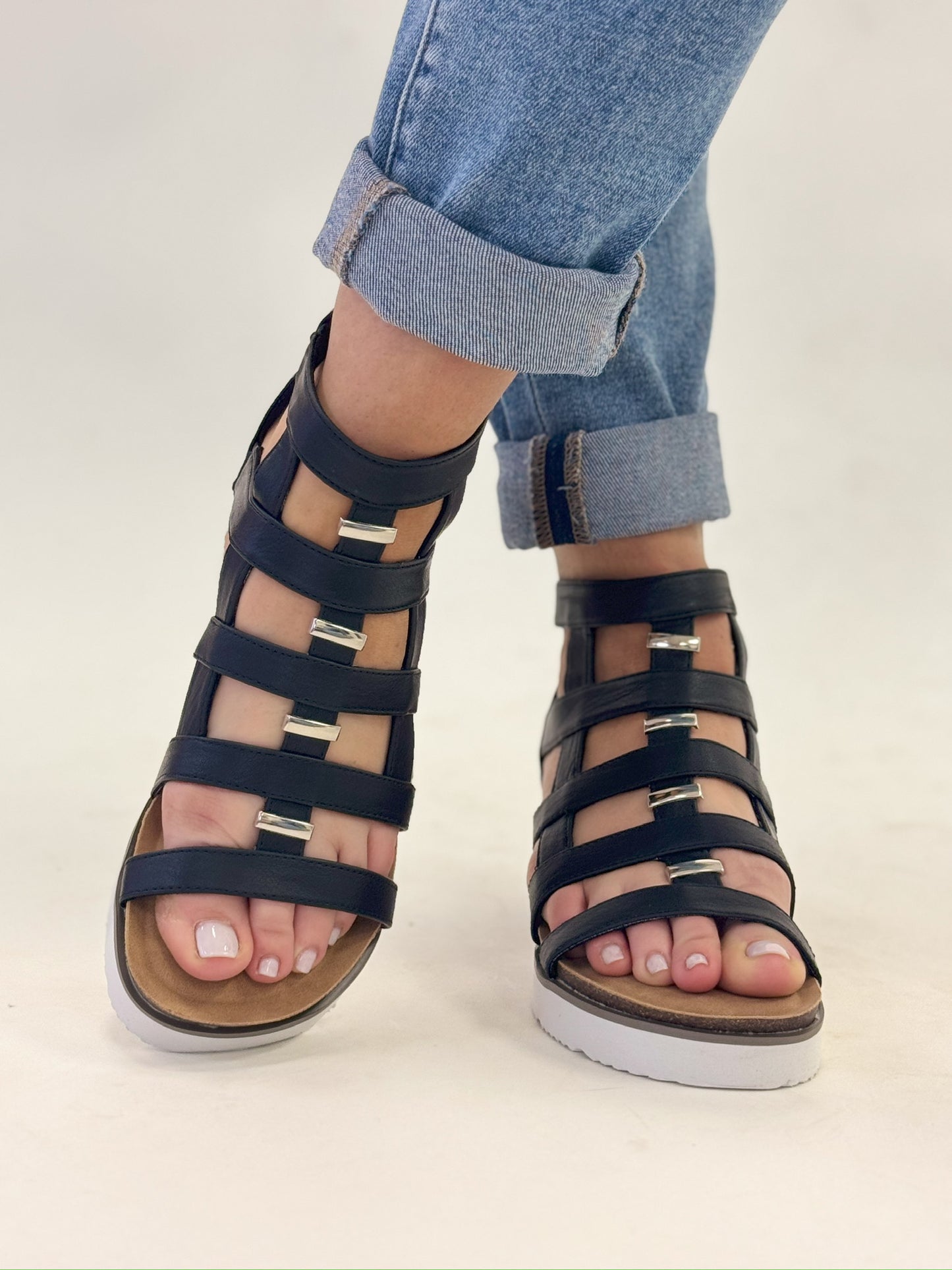 Corky's Black Caged Animal Sandals