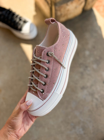Very G Blush Harmon Suede Bling Sneakers