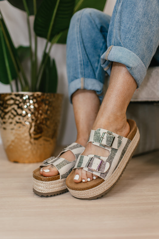 Corky's Black Natural Stripe No Filter Sandals FINAL SALE