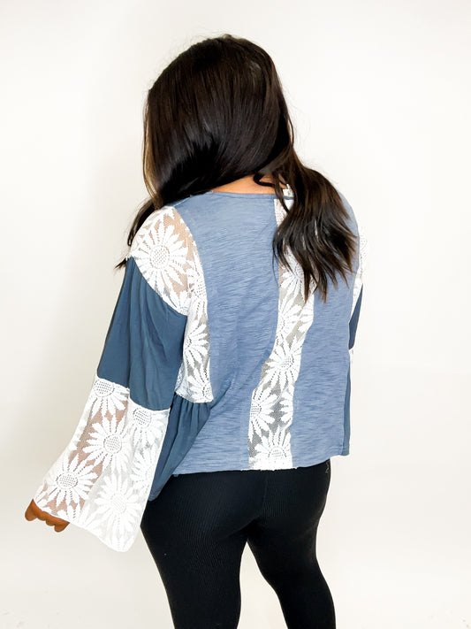 Flare Charm Top in Indigo