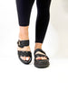 Corky's Black Raffia Walk of Shame Sandals