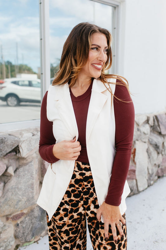 Get The Job Done Vest In Ivory - Reg & Curvy