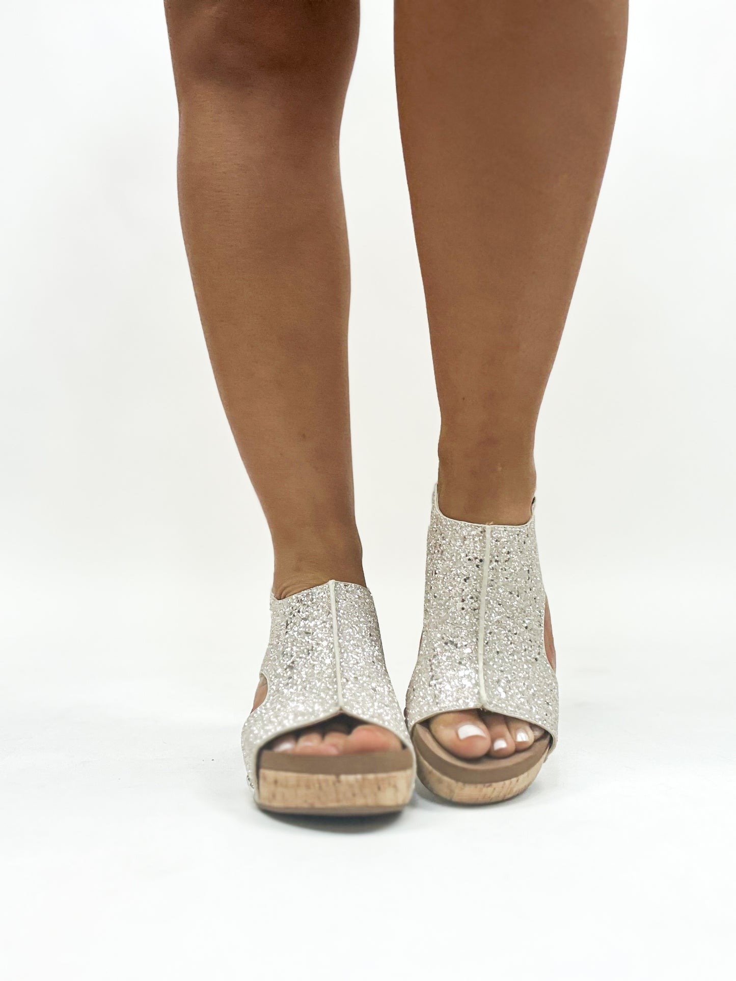 Corky's Beige New Glitter Carley Sandals