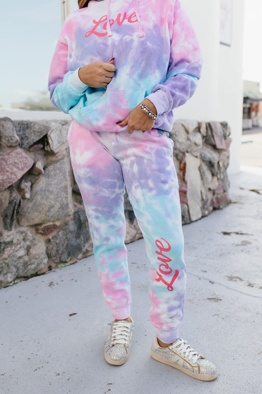 Love & Tie-Dye Graphic Sweatpants