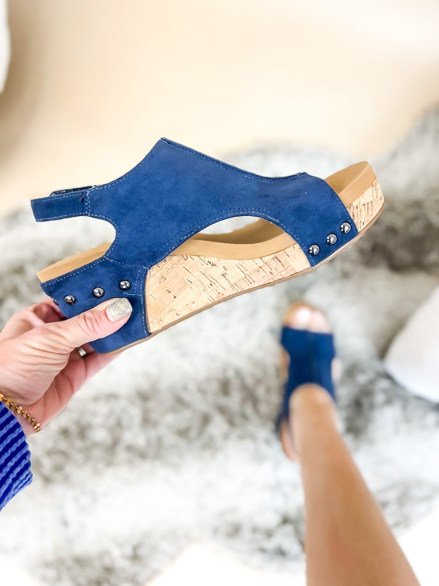 Corky's Navy Suede Ashley Sandals