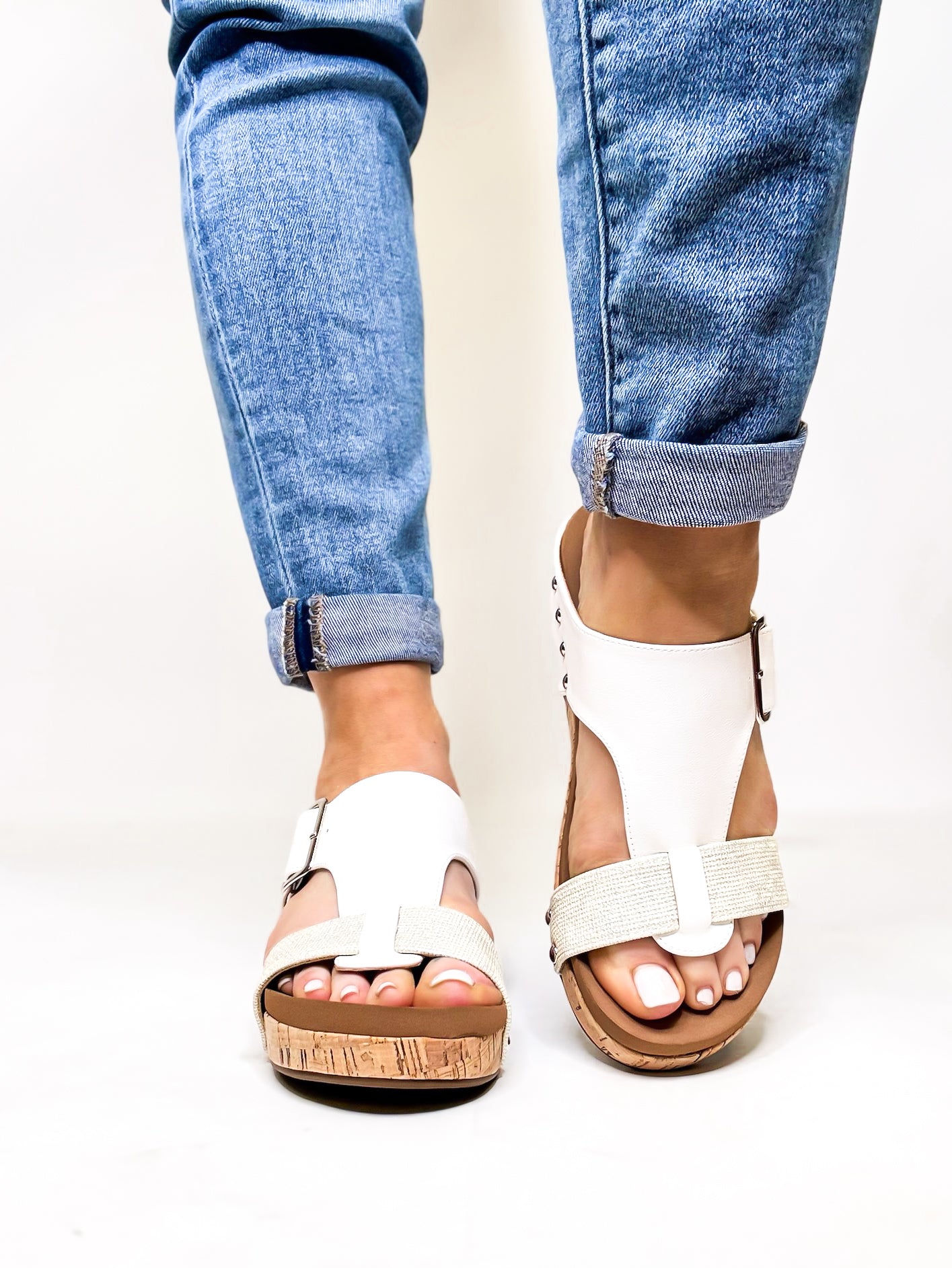 Corky's White Silver Combo Top Secret Wedges