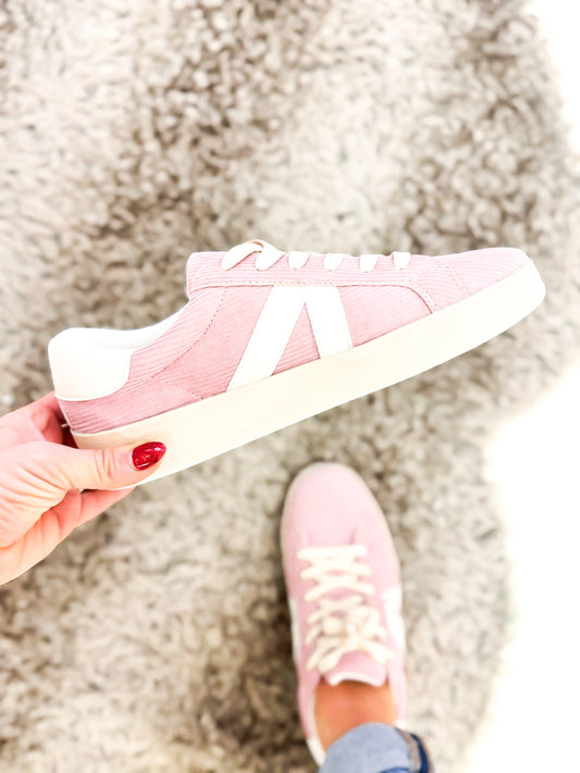 Presale: Corky's Blush Corduroy No Chaser Sneakers