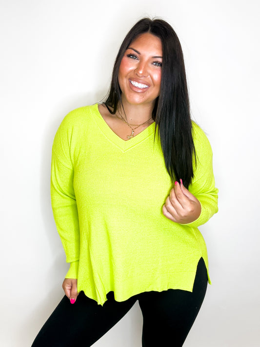 Electric Lime Sweater final sale