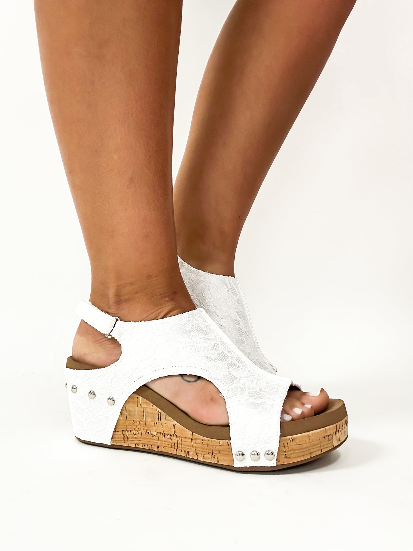 Corky's White Lace Carley Sandals