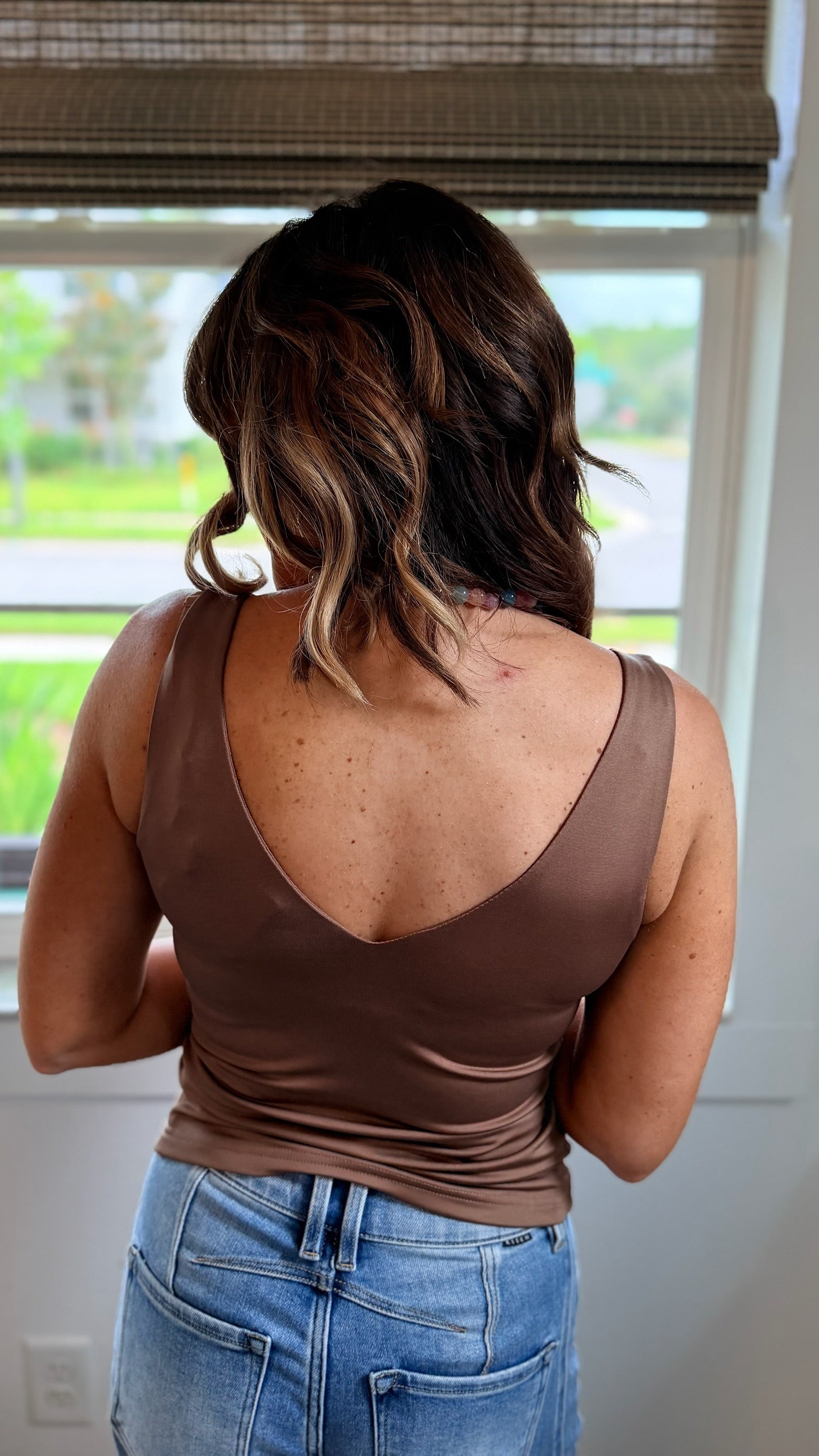 Second Skin Tank In Light Mocha