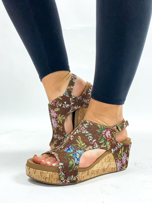 Corky's Rust Brocade Floral Carley Sandals