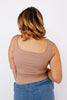 Bella Square Neck Tank Top in Tan - Reg/Curvy