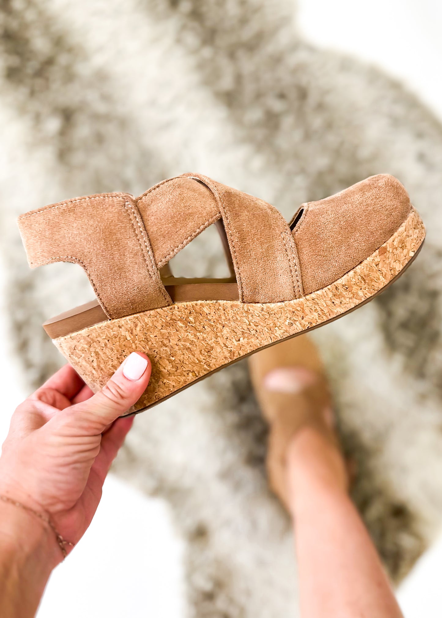 Corky's Camel Faux Suede Case Closed Shoes