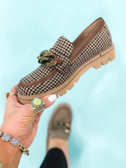 Presale: Corky's Black Tan Houndstooth Not Literally Shoes
