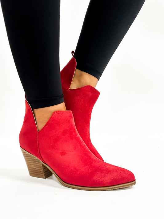 Corky's Red Faux Suede Sassy Pants Boots