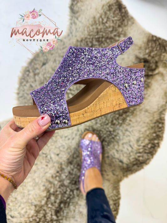 Corky's Lavender Chunky Glitter Carley Sandals