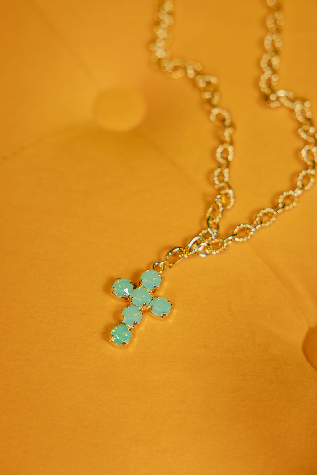Mini Cross Charms in Green