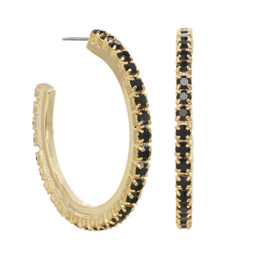 Tova Slim Hoops in Jet