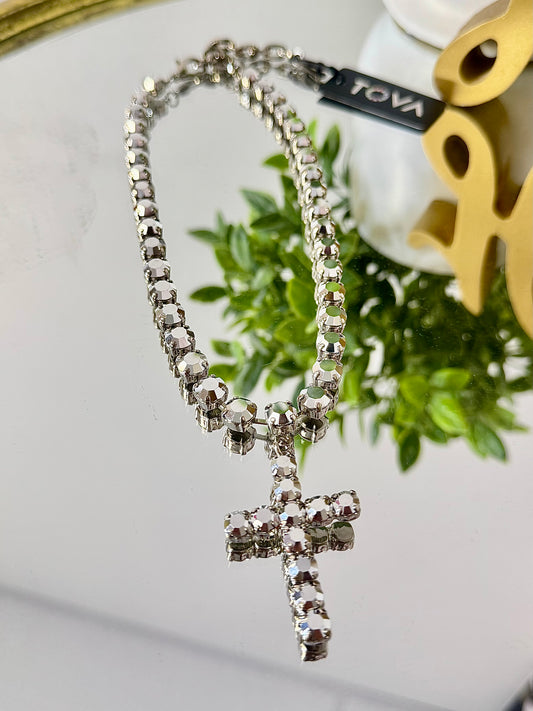Preventa: collar Tova Mini Donatella en cromo - VENTA FINAL
