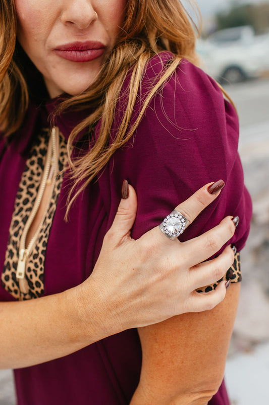 Tova Jacci Ring in Antique Silver Clear